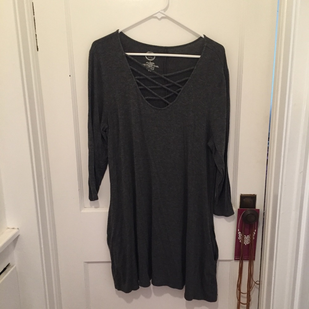 3/4 Sleeve Tunic/Dress w/ Chest Detail and Pockets